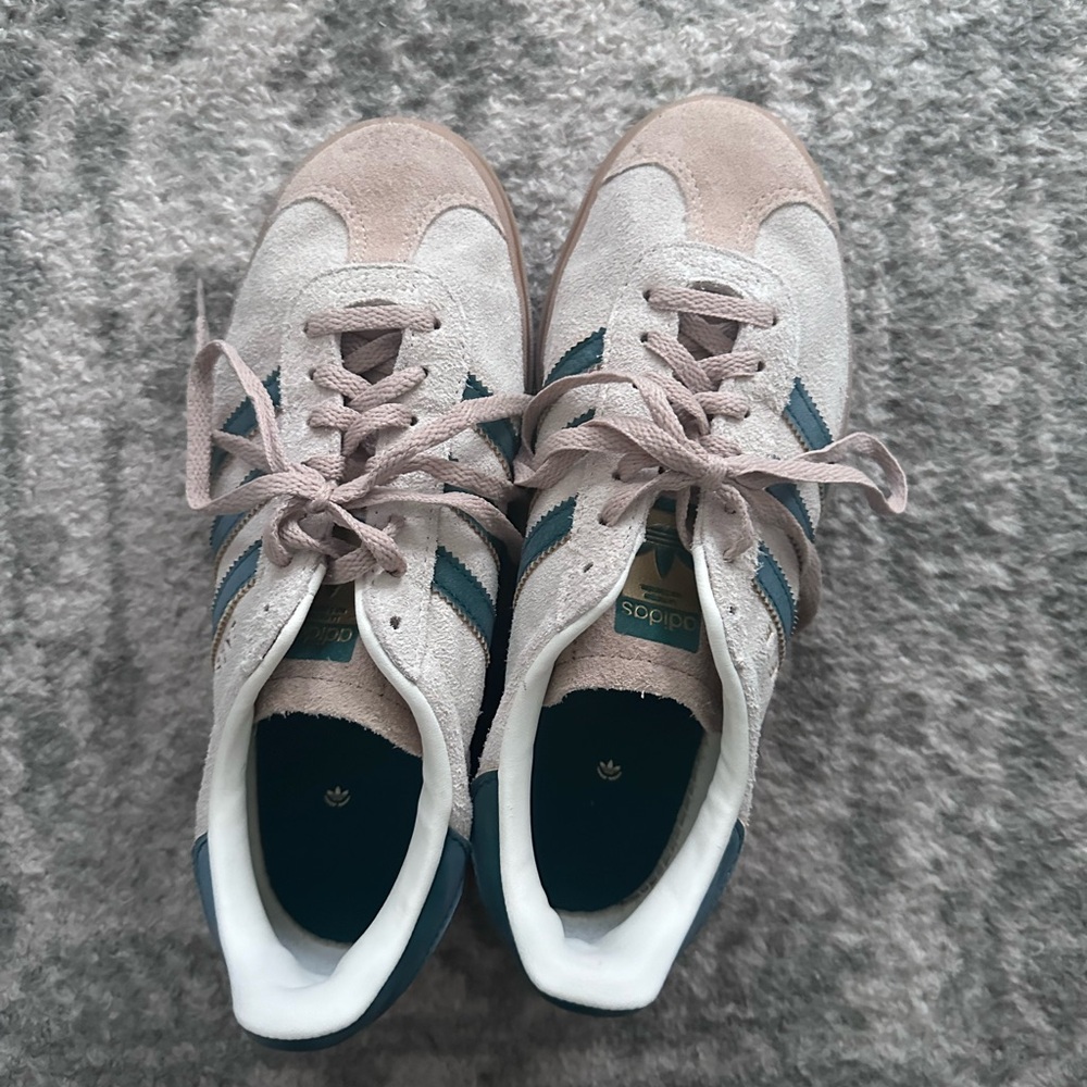 Gazelle bold adidas cream and green
